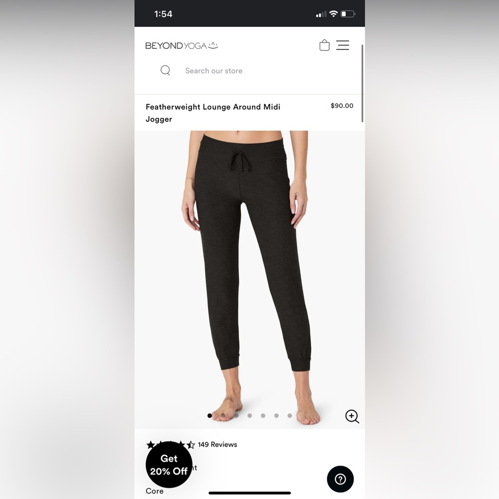 Beyond Yoga- Spacedye -  Featherweight Midi Jogger - Darkest Night - Size XS